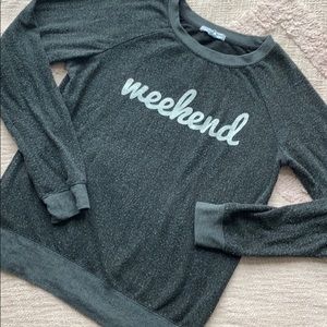 SOLD Soft Fuzzy Weekend Sweatshirt Crew Neck Gray